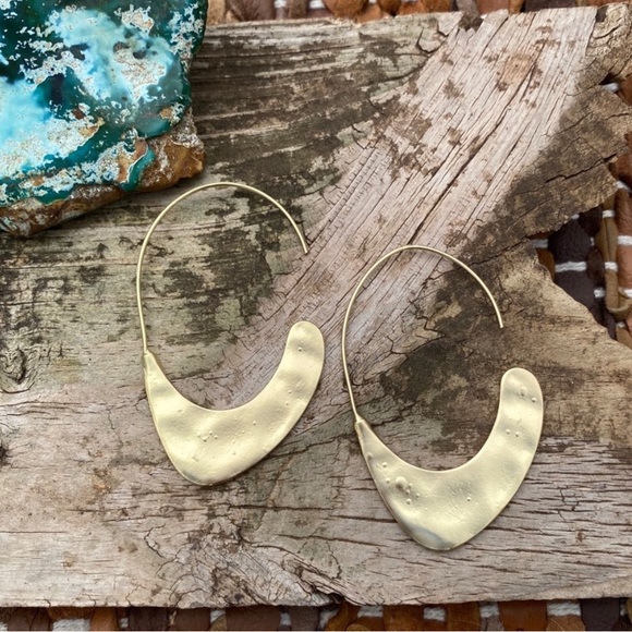 Anthro Carissa Crescent Hoop Earrings - Picture 1 of 4